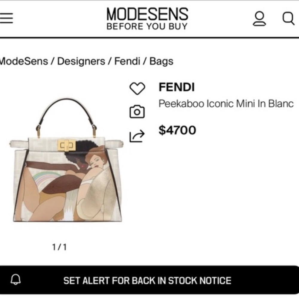 Fendi Peekaboo Mini Anthonio Lopez collaboration special edition